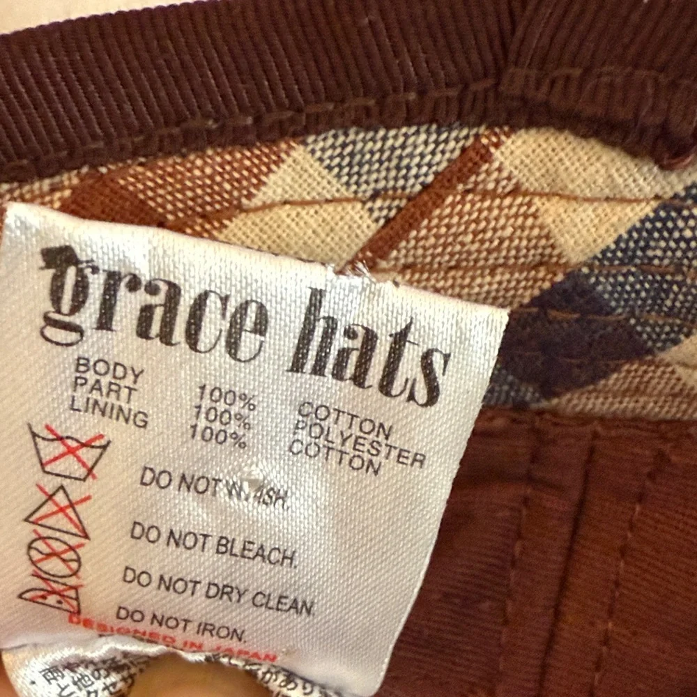 Grace Hats Plaid Bucket Hat with Brown Trim - Picture 8 of 9